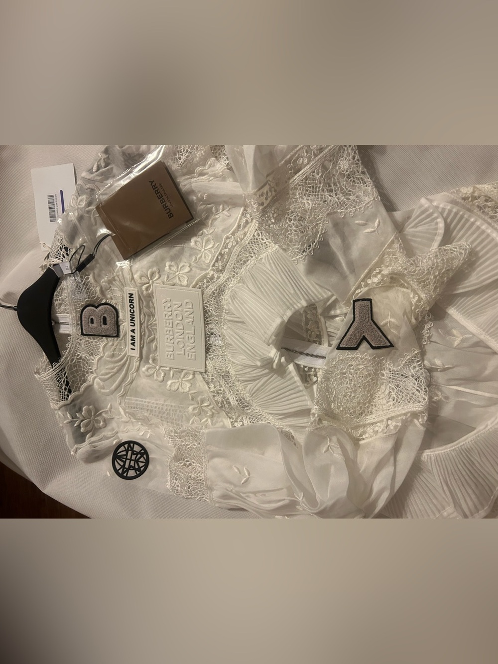 BURBERRY Appliquéd cutout cotton-voile and crocheted lace Maxi Dress MSRP $13900 - Picture 11 of 13